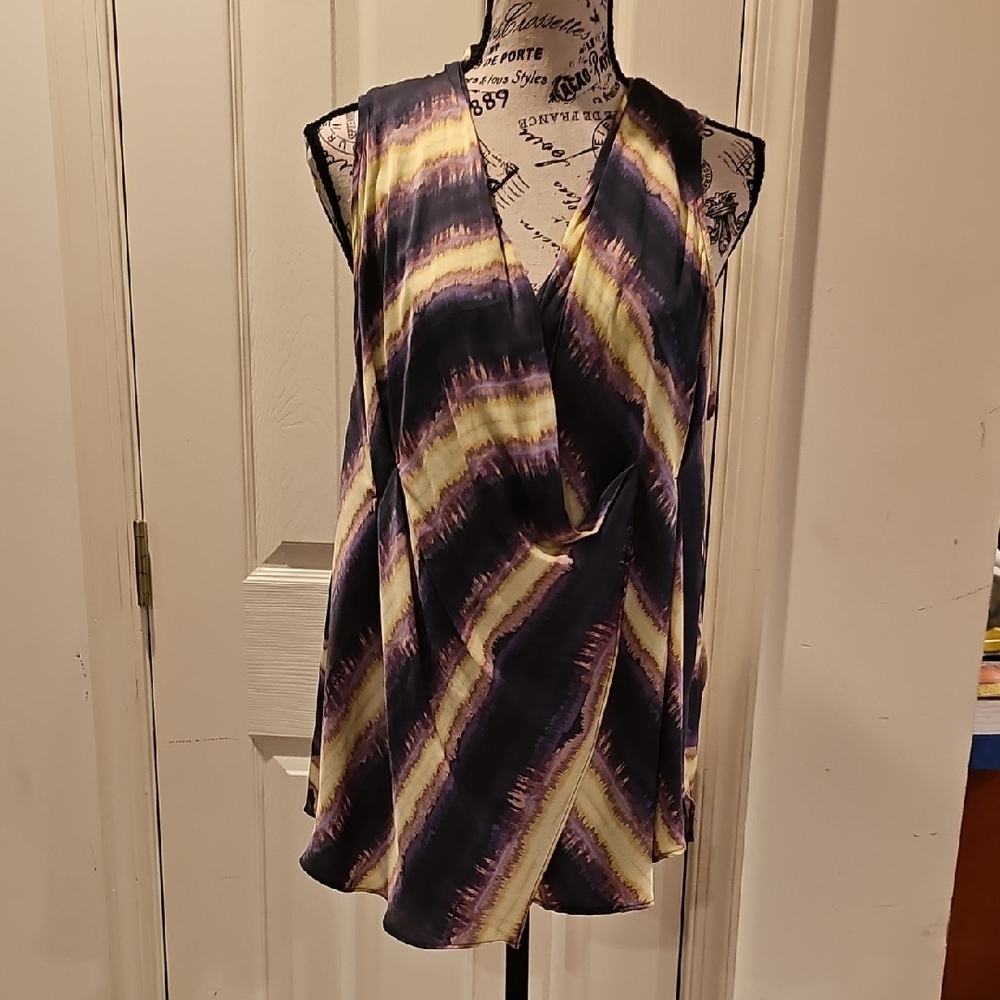 Free People Black and Tan Asymmetrical Tunic